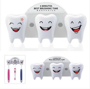 אפרודיטה 2 יחידים מצוירים לבנה מצוירת אופנה יצירתית צ'אק מברשת שיניים עם 3 צורת שיניים
