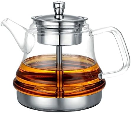 קומקום זכוכית עמיד בפני חום פילטר נירוסטה ניתן לחמם קומקום קומקום קומקום 1300 מל כוס תה כוס תה