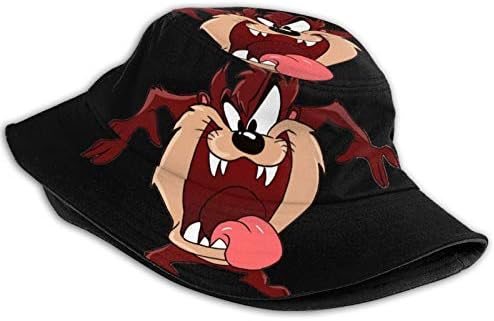Zebranail Tasmanian Devil Taz Fisherman כובעי קיץ כובע חיצוני נסיעות חוף כובע שמש שחור בגודל אחד