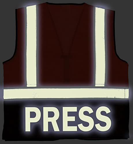 Qraphic Tee Press Survivor Safety אפוד, סוג R Class 2, לוגו רפלקטיבי קדמי ומאחור.