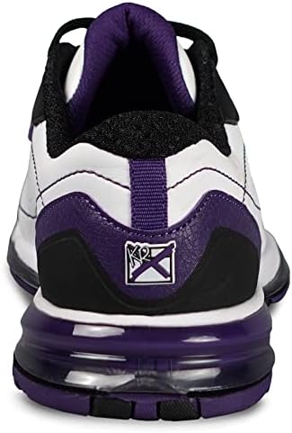 KR Strikeforce Dream White/Purple ביצועים נעליים באולינג יד יד שמאל עם סוליות ועקבים הניתנים להחלפה