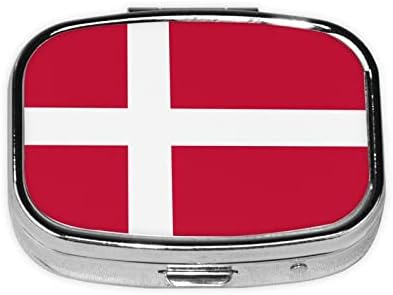 דגל של דנמרק כיכר מיני גלולת תיבת נסיעות רפואה תאים ארגונית נייד מתכת גלולת מקרה