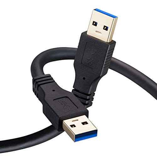Nanxudyj USB 3.0 A לכבל 2ft/0.6M, USB 3.0 סוג A זכר לכבל זכר USB לחוט USB, למארזים של כונן קשיח העברת נתונים, מדפסות, מודמים,