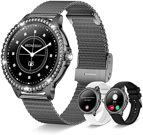 שעון חכם של IARET לנשים, שעונים חכמים לטלפונים של אנדרואיד iOS 1.32 HD Smartwatch עם AI שליטה קולית דופק