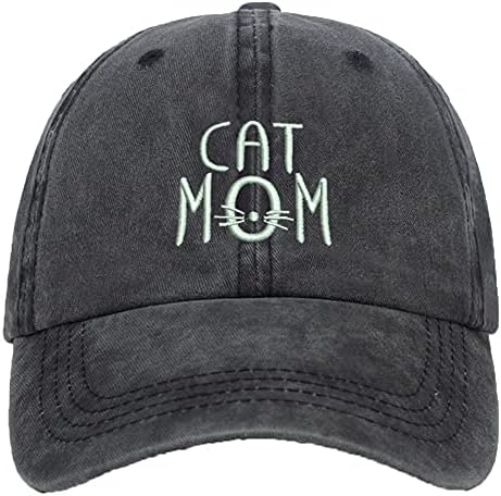 טקסט טקסט של חתול טקסט רקום כובע בייסבול וינטג 'נשטף במצוקה כובע אבא מתכוונן