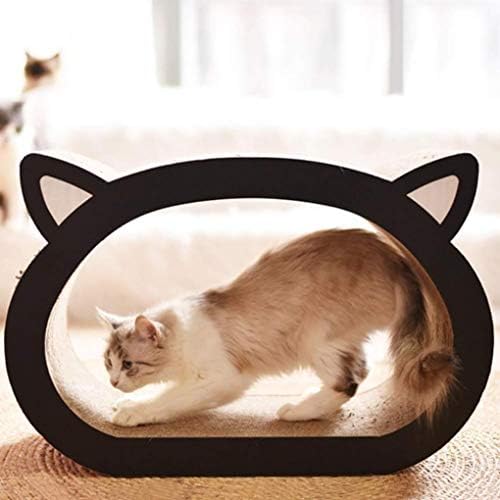 הפיך חתול גרדן קרטון למחזור גלי גירוד רפידות חתול בצורת טרקלין עבור חתלתול, שחור