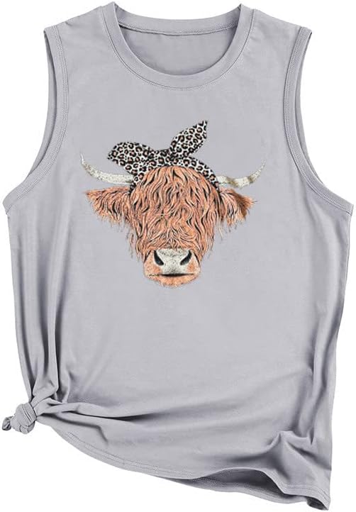 גבירותיי נמר פרה הדפסת חולצת טי כותנה קוואי חולצה טנק כושר רופף גדול למעלה אפוד חולצה לנערות