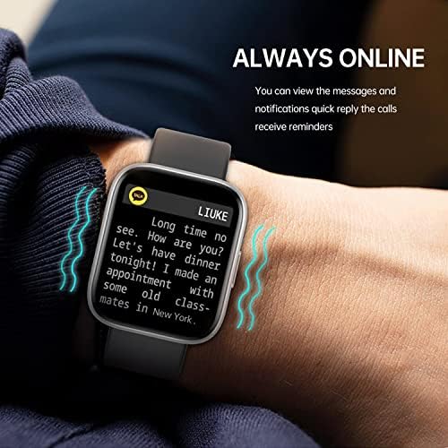 שעונים חכמים של Hystorm לגברים נשים, 1.81 שעון חכם עם שיחת Bluetooth, כושר גשש שעון IP68 אטום מים מרובים ספורט