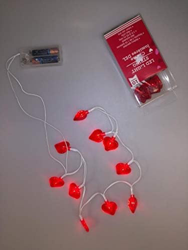 גדילי חג האהבה של מיתרי LED בצורת לב אדומים 3 רגל.