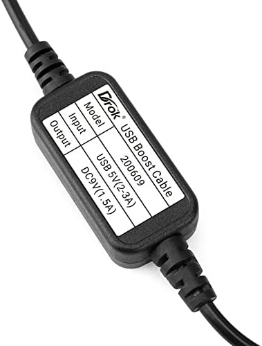 USB עד 9V, DROK 5V עד 9V USB BOOST CONVERTER, כבל USB DC 5V צעד עד 9V, 1.5A קו רגולטור כוח עם יציאת 5.5 ממ