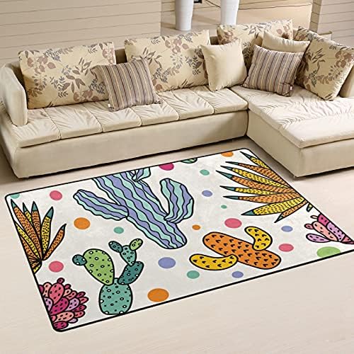 קקטוס צבעוני חמוד שטיחים שטיחים גדולים של שטיחי פליימט שטיחים לילדים משחק חדר שינה חדר סלון 60x39 אינץ ', שטיח תפאורה