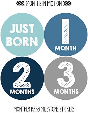 חודשים בתנועה מדבקות חודשיות לתינוק - מדבקות אבן דרך לתינוק - מדבקות ילד שזה עתה נולד - מדבקות חודש לתינוק - מדבקות