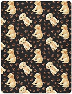 Alaza חמוד רטריבר כלב כלב כפה דפסת עריסה סדינים מצוידים בסדין בסינט לבנים פעוטות תינוקות, מיני גודל 39 x 27 אינץ '