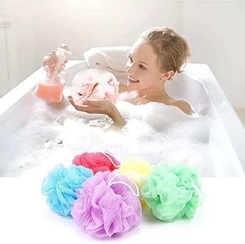 10 חבילות ספוג אמבטיה של Loofah, Loofahs צבעוניים בגודל קטן, Lufa מקלחת רכה, אמבט רשת ומקלחת ספוג לילדים ומבוגרים