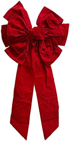 מוצרי הרים סלעיים גדולים במיוחד עלוב חג המולד קשת אדומה 35 x 18 - 11 לולאה קשת אדומה גדולה עם מראה וינטג 'קטיפה