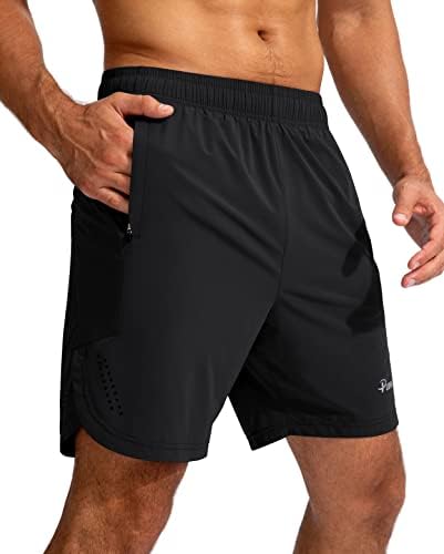 מכנסיים קצרים של פודולה של פודולה ספורטיבית 7 '' מכנסי אימון לחדר כושר לגברים אימוני ספורט קלים עם כיסי רוכסן