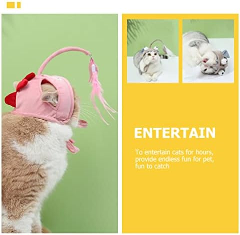 ראש רכוב חתול צעצוע-אינטראקטיבי חתול צעצוע חתול מתגרה צעצוע חתול צעצוע חתול כיסויי ראש עם חתול מתגרה מקל עבור