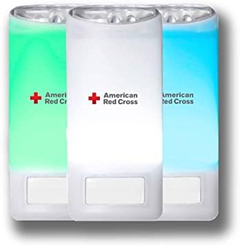 אטון - האמריקאי הצלב האדום באדי תנועת צבע תנועה מופעלת פנס LED חירום, 3 צבעים, רב תכליתי, התראה על אור לילה, מחויבות