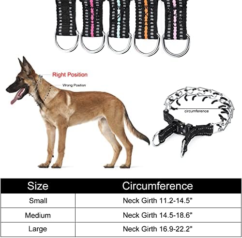 Jipimon no Pull Collar כלבים מתכווננים שחרור מהיר צווארון אימוני כלבים עם קצה גומי לכלבים גדולים בינוניים גדולים