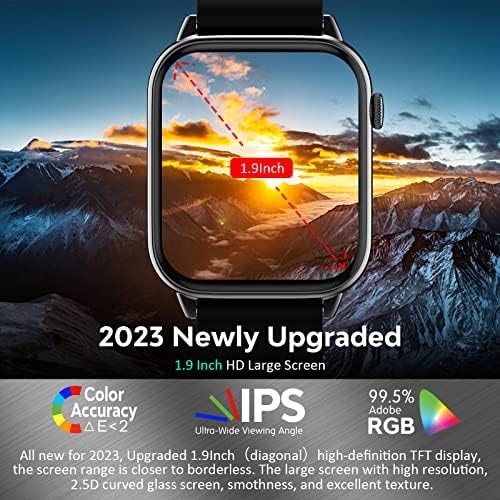 Watch Smart, 2023 שעון כושר עם לחץ דופק דופק צג דופק 1.9 מסך HD גדול Bluetooth צפה