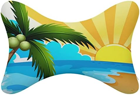 עץ קוקוס חוף חוף מכונית כרית צוואר לנהיגה סט של 2 מושבים כרית ראש כרית כרית ראש מנוחה תמיכה באביזרי פנים