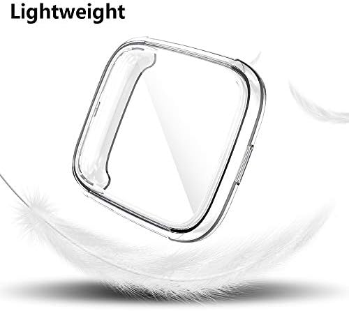 SeltureOne (3 חבילות תואמות ל- Fitbit Versa 2 Case, כיסוי גוף מלא עמיד בפני שריטות עמידות בפני זעזוע סופג אולטרה דקה מגן