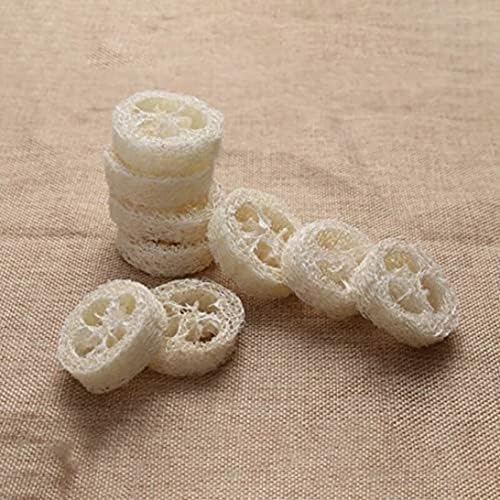 Eaarliyam Luffa Spongesnatural Loofah פרוסות לייצור סבון, 50 חתיכות של ספוגי לופה טבעיים, מוצרים להכנת סבון אורגני, פרוסות