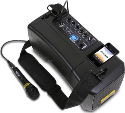 DJ Tech Ivisa50light 50W רמקול ABS ABS סוללה ניידת PA PA נגן iPod + 1 MK100 MIC