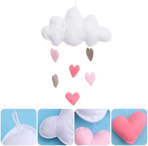 AMOSFUN 2 PCS קישוטים לעיצוב ענן חדר תלייה ענני אמנות לב טיפת גשם- ענן גשם גשם תלייה תפאורה DIY לחדר תינוקות
