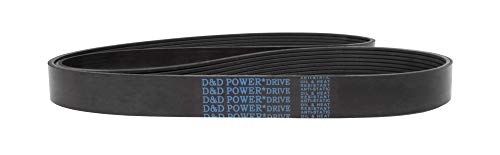 D&D PowerDrive 200J8 Poly V Belt, חתך החגורה J, אורך 20 , גומי
