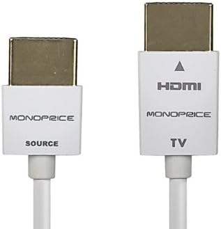 Monoprice Ultra Slim Series 6FT 10.2GBPs ביצועים גבוהים HDMI® כבל W/Redmere® Technology תומך ב- Ethernet,