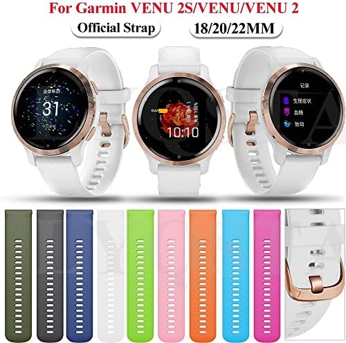 GHFHSG 18 20 22 ממ שעון חכם רצועות רשמיות עבור Garmin Venu 2 חגורת צמיד סיליקון עבור Garmin Venu 2S SQ Braceledband