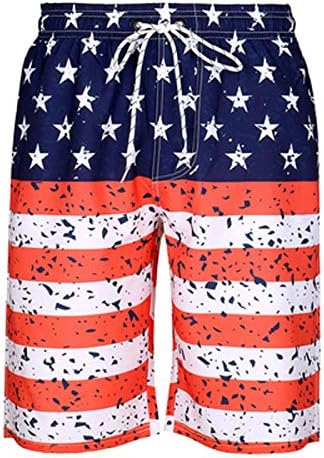 קיץ גברים של מכנסיים עצמאיים מכנסיים דגל יום הדפסת גברים של קצר אמריקאי חוף גברים של מכנסיים בגד ים גברים ארוך