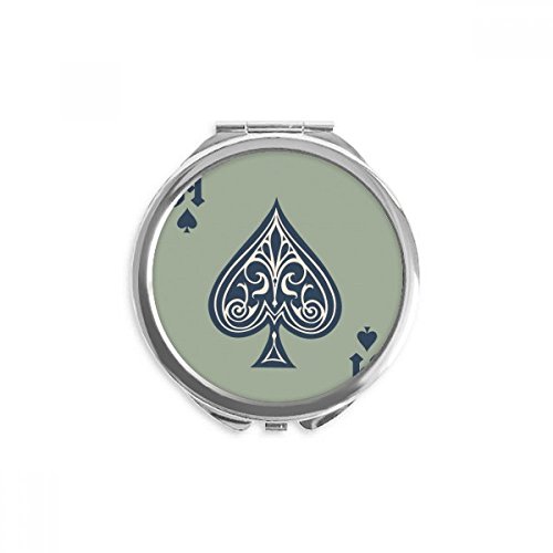 משחק כרטיסי דפוס הימורים כלי יד קומפקטי מראה עגול נייד כיס זכוכית