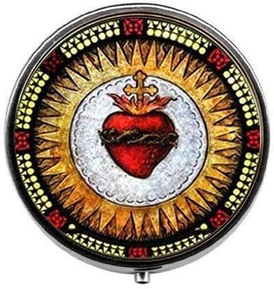 כל הקדושים הכנסייה הקתולית קדוש לב קדוש לב של ישו הנוצרי תכשיטי - אמנות תמונה גלולת תיבת - קסם גלולת תיבת