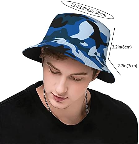 כובעי דלי 2 PC לגברים נשים, דייג אופנה מצחיק כובע חוף כובע שמש כובע דייגים כובע דלי יוניסקס