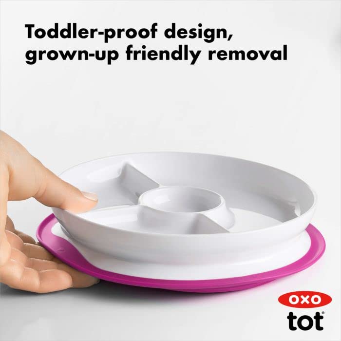 Oxo Tot Stick & Stay Sutting Plate Divided - ורוד