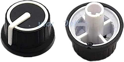 מתג נדנדה LARRO 2 יחידות 25 * 25.5 ממ גומי לבן שחור חצי פיר כפתור פוטנציומטר מקודד מקודד מתג נפח כובע D ציר 6 ממ