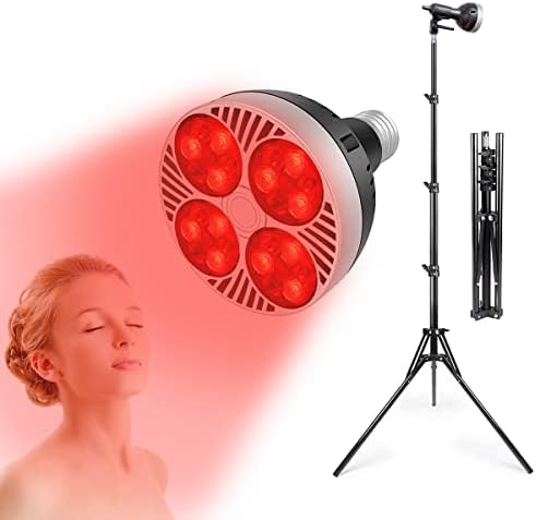 מנורת טיפול באור אדום, מכשיר לטיפול באור אדום עם מעמד - 24 נוריות LED עם 660 ננומטר אדום ו 850 ננומטר ליד אור אינפרא אדום לטיפול