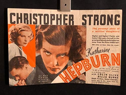 כריסטופר סטרונג 1933 פוסטר הסרט המקורי של תוכנית הווינטג 'הראלד, קתרין הפבורן, השטן זוכה במשחק, קולין קלייב, RKO