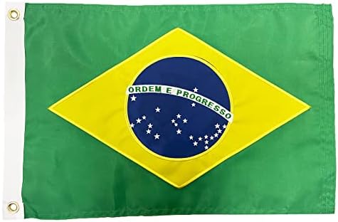 דגל דגל ברזילאי 12 על 18 אינץ רקום ברזיל דגלי קטן בנדיירה דו ברזיל כבד החובה תפור פסים חיצוני