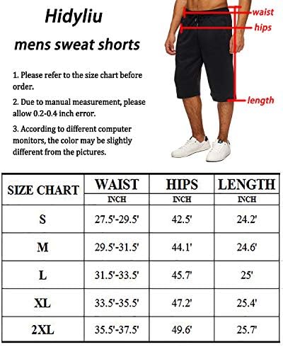 Hidyliu Mens Elastic מותניים המותניים אימון אימון חדר כושר רצים 3/4 מכנסיים קצרים קיץ מזיעה מזיעה מכנסיים