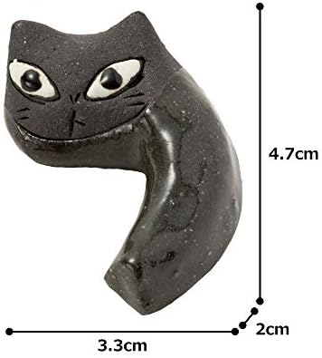 光陽 陶器 חתול בעבודת יד מנוחה מקלות אכילה שחורות, 約 4 × 2 סמ