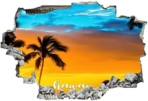 ציור הוואי אמריקאי קוקוקן אמנות הוואי נוף טבעי נוף תלת מימד מדבקות קיר קיר קיר קיר אמנות פוסטר נשלף מדבקות ויניל לחדר שינה חנות