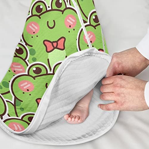 Vvfelixl צפרדע ירוקה חמודה שמיכה לבישה לתינוק, שק שינה מעבר לתינוק, שק שינה לתינוקות שזה עתה נולדו, חליפת שינה לפעוט