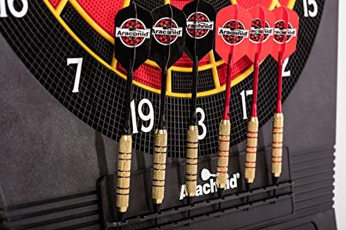 Arachnid Cricket Pro 750 Dartboard Electronic כולל 36 משחקים עם 175 וריאציות עבור עד 8 שחקנים, שחור