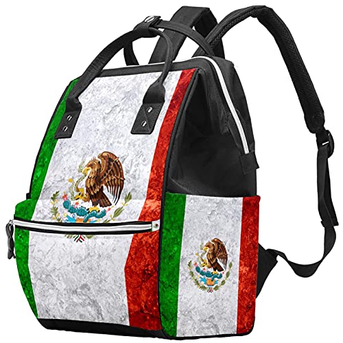דגל באנר מקסיקני על חיתול וינטג 'תיקים תיק תרמיל תרמיל קיבולת גדולה תיק חיתול שקית נסיעה לטיפול לתינוקות