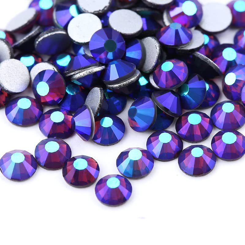 Crystal AB/Crystal Flatback Glass Shinnesones Dbue Dlue תיקון 1440 יח ', Amethyst Purple)