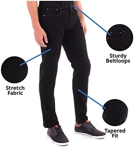 כוכב עירוני ג'ינס גברים סלים כושר - מכנסיים מחודדים מבד למתיחה לגברים - בלאי לבוש ולבוש עבודה מזדמנים של Premium