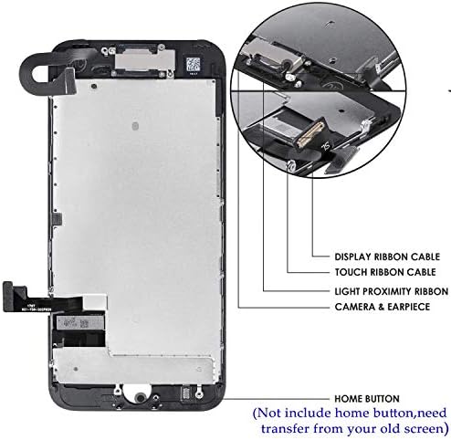 עבור אייפון 7 בתוספת 5.5 אינץ ' תצוגת מסך מסך 3 מגע דיגיטלי החלפת מסגרת מלאה מלאה הרכבה עם חזית מול מצלמה אפרכסת